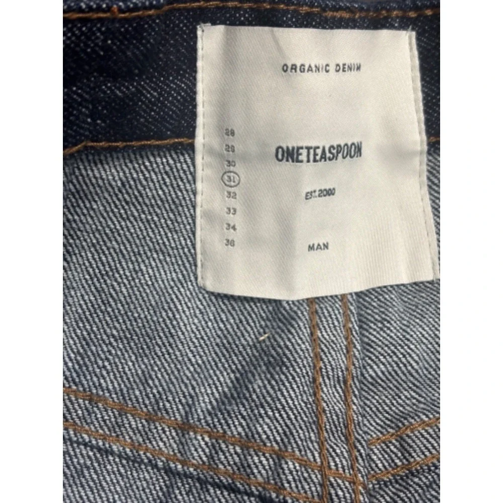 One Teaspoon NWT Men's Organic Raw Bandit Shorts Raw Indigo Size‎ 31 - Picture 5 of 6